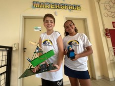 Students present the accessible swing prototype.